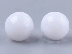 100 perles en plastique rondes 6 mm - blanc