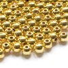 100 perles en plastique rondes - 6 mm - doré