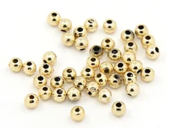 100 perles en plastique rondes - 6 mm - doré