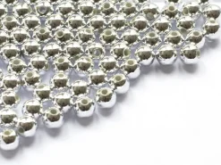100 perles en plastique rondes - 6 mm - argenté