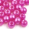 100 perles en plastique rondes imitation perles de culture - 6 mm - rose fuschia
