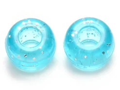 100 perles en plastiques basiques pour enfants - multicolore à paillettes - 9x6 mm