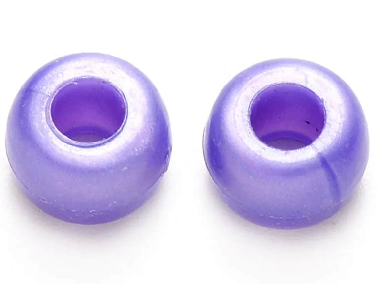 100 perles en plastiques basiques pour enfants - couleurs nacrées - 9x6 mm
