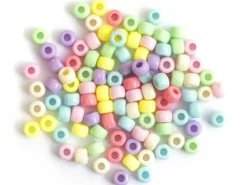 100 perles en plastiques pour enfants - Pastel - 9x6 mm