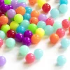 100 perles en plastiques rondes - multicolore fluo - 8 mm