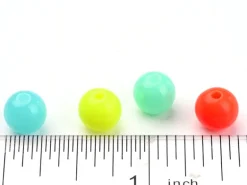 100 perles en plastiques rondes - multicolore fluo - 8 mm
