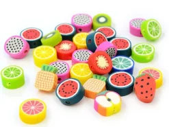 20 perles en pâte polymère - fruits tutti frutti