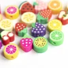 20 perles en pâte polymère - fruits variés