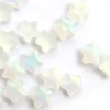 20 perles en verre - étoiles blanc fumé irisé - 8 mm