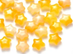 20 perles en verre - étoiles jaunes - 8 mm