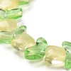 14 perles en verre - Tulipe jaune - 15 x 15 mm