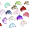 20 perles en verre croissant de lune - couleurs variées - 14 x 9 mm