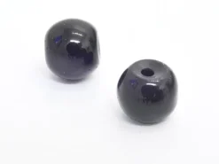 50 perles en verre rondes 4 mm - noir