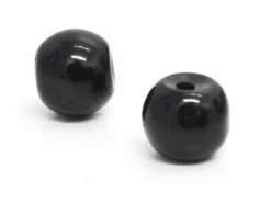 50 perles en verre rondes 4 mm - noir