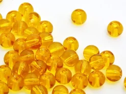 50 perles en verre rondes 4 mm - ambre