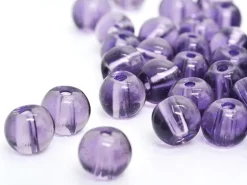 50 perles en verre rondes 4 mm - prune