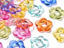 20 perles fleurs transparentes - Multicolore