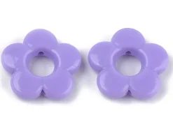 50 perles fleurs évidées en plastique - multicolore