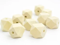 10 perles géométriques en bois - 12 mm
