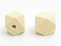 10 perles géométriques en bois - 12 mm