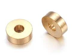 20 perles heishi - intercalaires en laiton doré - 6x2 mm