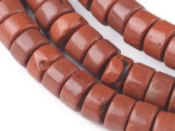 100 perles heishi naturelles 4 mm - jaspe rouge