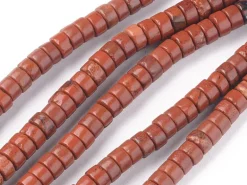 100 perles heishi naturelles 4 mm - jaspe rouge