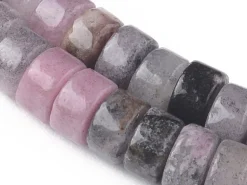 100 perles heishi naturelles 4 mm - jade naturel mauve