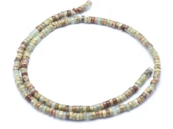 100 perles heishi naturelles 4 mm - jaspe aquaterra