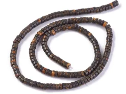 20 perles heishi naturelles 4 mm - jaspe marron