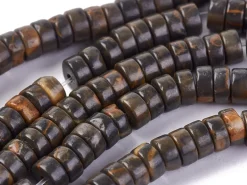 20 perles heishi naturelles 4 mm - jaspe marron
