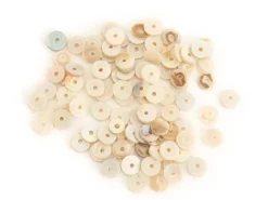 100 perles heishi rondes nacrées - Coquillage naturel