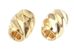 10 perles intercalaires - doré à l'or fin 18k - 4 x 3 mm