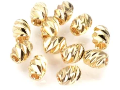 10 perles intercalaires - doré à l'or fin 18k - 4 x 3 mm