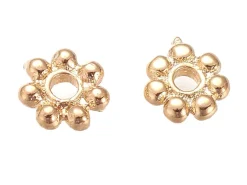 10 perles intercalaires - doré à l'or fin 18k - 5,5 x 1,5 mm