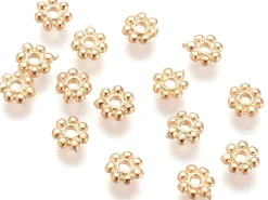 10 perles intercalaires - doré à l'or fin 18k - 5,5 x 1,5 mm