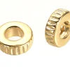 10 perles intercalaires à motifs - doré à l'or fin 18k - 6,5 x 2 mm