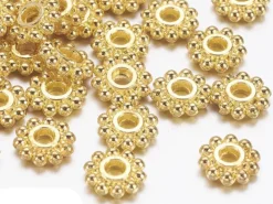 20 perles intercalaires à petites boules dorées - 6,5 mm
