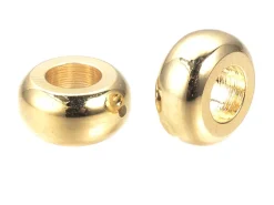 10 perles intercalaires donut - doré à l'or fin 18k - 7 x 3,5 mm