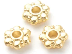 20 perles intercalaires en forme de fleurs - Doré à l'or fin 18 K - 7,5 mm