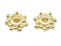 10 perles intercalaires heishi - doré à l'or fin 18k - 7,5 x 2 mm