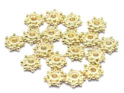 10 perles intercalaires heishi - doré à l'or fin 18k - 7,5 x 2 mm