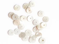 20 perles intercalaires rondelles heishi en nacre véritable - 6 mm
