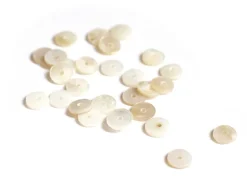 20 perles intercalaires rondelles heishi en nacre véritable - 6 mm
