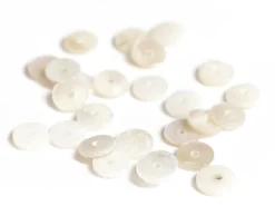 20 perles intercalaires rondelles heishi en nacre véritable - 6 mm