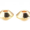 10 perles intercalaires Toupie - doré à l'or fin 18k - 7 x 4 mm