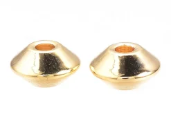 10 perles intercalaires Toupie - doré à l'or fin 18k - 7 x 4 mm