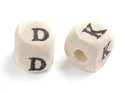 200 perles lettres alphabet cubes en bois