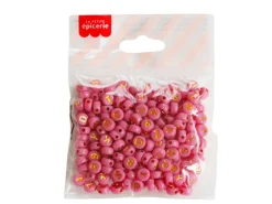 200 perles lettres dorées – Rose Indien