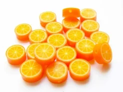 20 perles oranges en pâte polymère